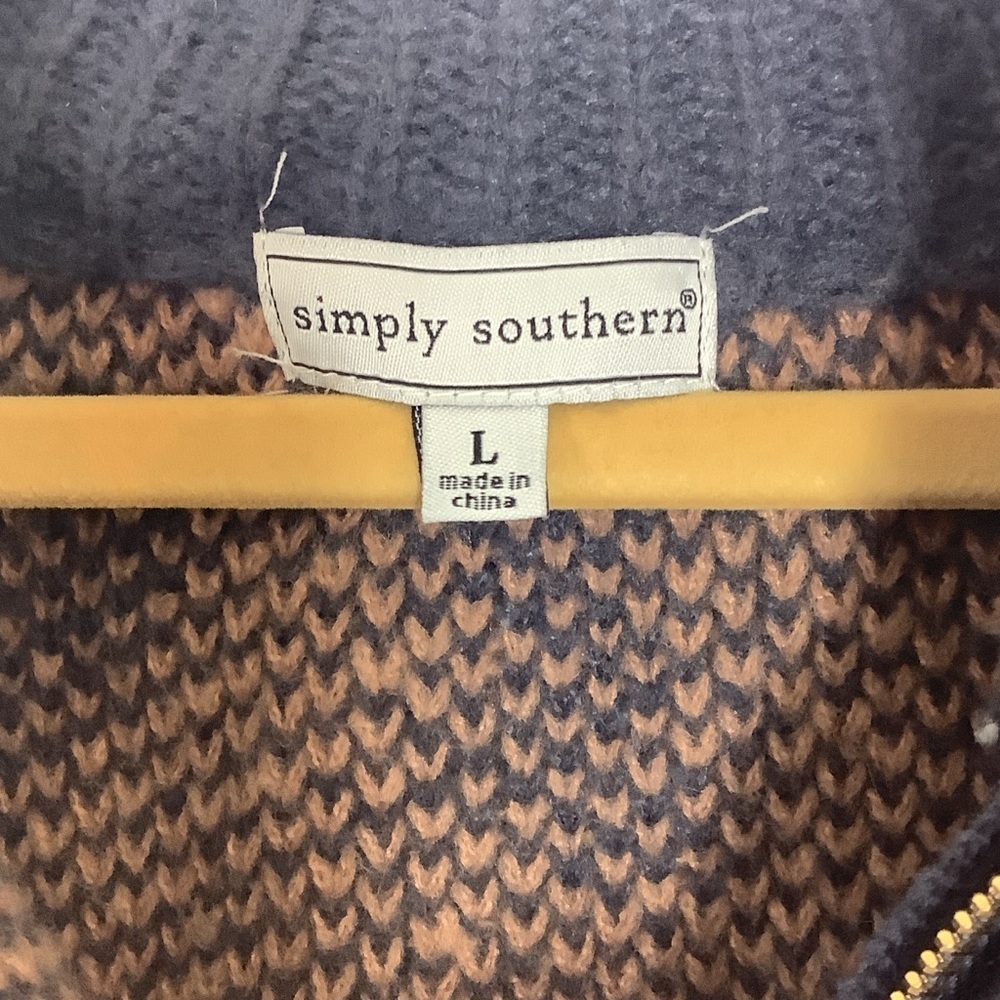 Simply Southern 1/4 zip Leopard Print Sweater - Picture 5 of 6
